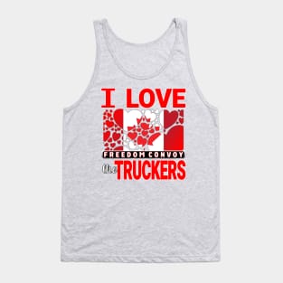 CONVOY TRUCK FOR FREEDOM -LIBERTE - I LOVE THE TRUCKERS RED LETTERS Tank Top